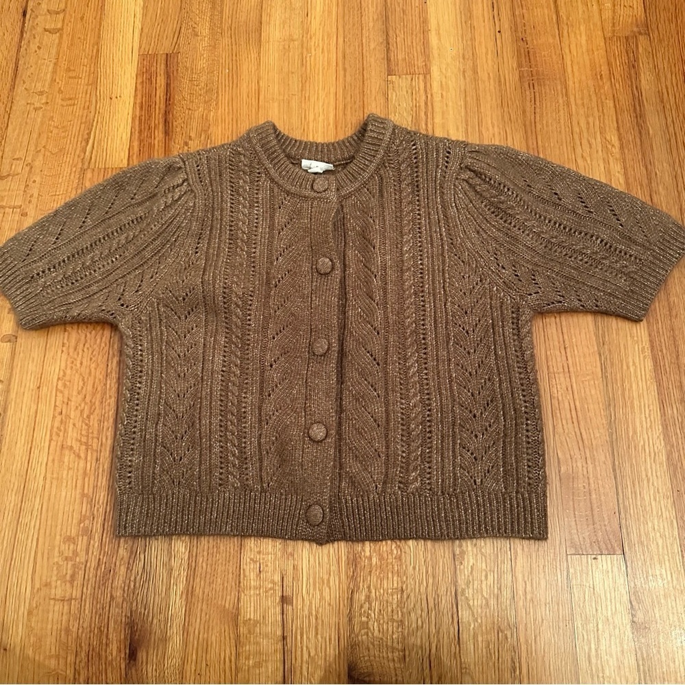a.n.a Womens Crew Neck Short Sleeve Button Cardigan Size M (#3) - Picture 2 of 9